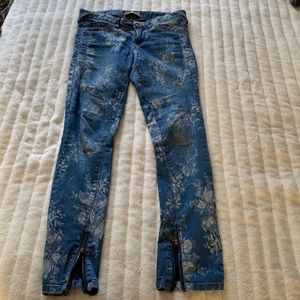 Free people Moto style floral jeans